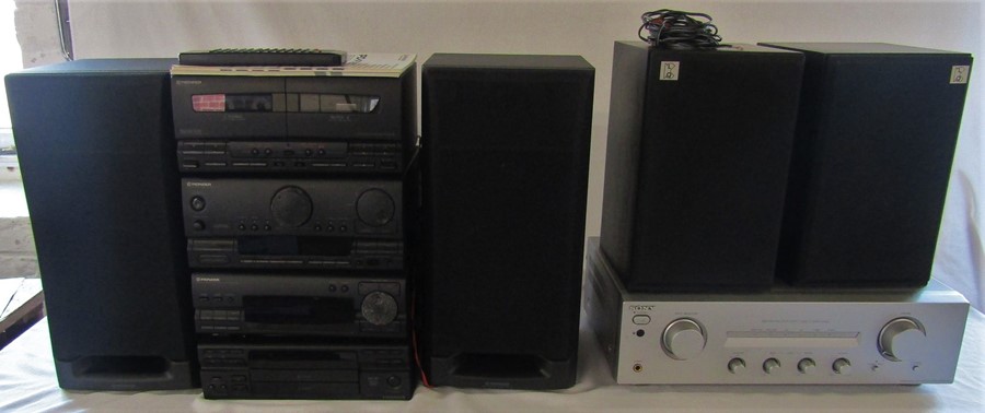 Pioneer stacking system with pair of Pioneer speakers, Sony amplifier TA-FE370 and a further pair of - Image 2 of 2