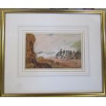 Edward Duncan RWS (1803-1882) framed watercolour mounted on card of a ship wreck scene attributed to