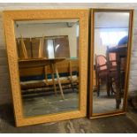 2 large gilded wall mirrors. Largest 95cm by 64cm