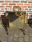 Brass mirrored fire screen