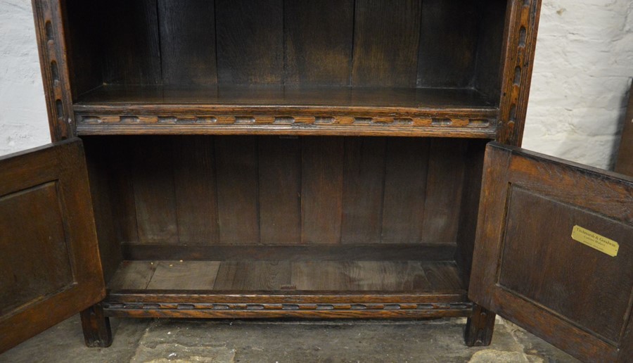 Titchmarsh & Goodwin oak bookcase with carved decoration (2020 Retail List Price £1490)  Ht 115cm - Image 3 of 3