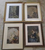 4 framed Baxter prints (largest 59 cm x 49 cm size including frame)