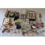 Selection of costume jewellery and watches