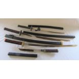 4 Japanese Katana Samurai ornamental reproduction swords