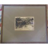 Framed etching by Seymour Haden (1818-1910) dated 1877 51 cm x 44 cm (size including frame)
