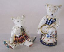 Royal Crown Derby teddy bear paperweights - bear cooking and mother & daughter H 9 cm and 7 cm