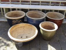 5 large garden planters