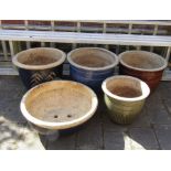 5 large garden planters