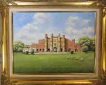 Gilt framed oil on canvas of The Gatehouse, Thornton Abbey by Peter Kenward 1991 75 cm x 59.5 cm (