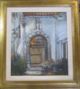 Jacques Van Den Seylbergh (1884-1960) gilt framed pastel drawing of a doorway 70 cm x 77 cm (size