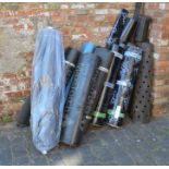 Large quantity of roofing felt with foam and ground sheet & gas roofing blow torches