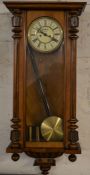 Vienna regulator wall clock with 2 weight driven mechanism missing pediment