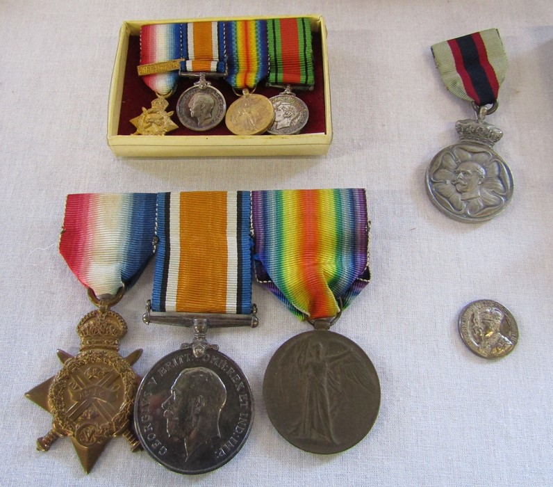 Selection of militaria etc inc buttons, badges inc silver ARP badge, ribbons, dress medals, HRH - Image 8 of 16