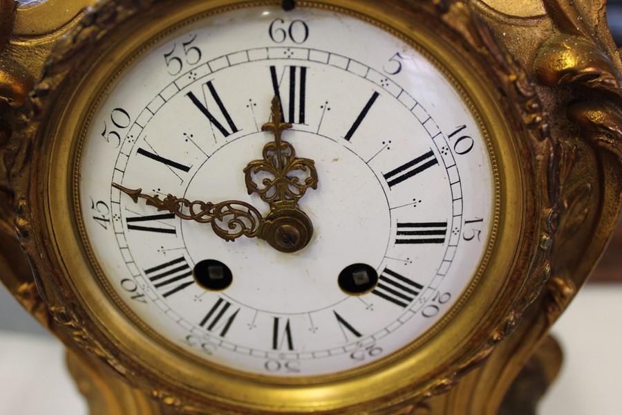 French ormolu gilt mantel clock / garniture by AD Mougin with two 5 branch candelabra, clock - Image 16 of 29