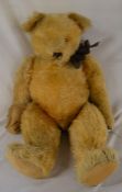 Large vintage mohair teddy bear with some repairs Ht approx 75cm