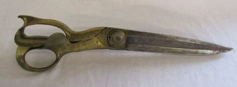 Pair of T Wilkinson & Son brass handled tailor's scissors L 40 cm