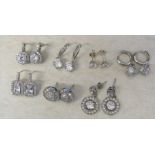7 pairs of silver earrings (for pierced ears)