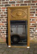 Large gilt framed hall mirror H 138 cm L 78 cm