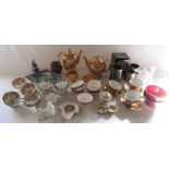 Various ceramics inc Royal Winton 'Golden Age' tea set, Royal Doulton and Crown Derby tea cups,