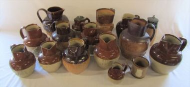 2 boxes of hunting / harvest jugs etc inc Doulton Lambeth and Arthur Wood (some af)
