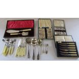 Assorted silver plated cutlery