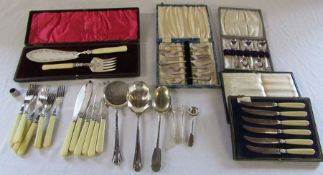 Assorted silver plated cutlery