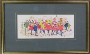 Colin Carr (1929-2002) framed watercolour Great Grimsby & District prize silver Temperance band,