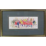 Colin Carr (1929-2002) framed watercolour Great Grimsby & District prize silver Temperance band,