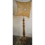 Ornate gilded resin standard lamp with/in need of repairs