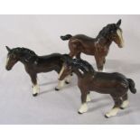 3 Beswick foals (tallest H 15 cm)