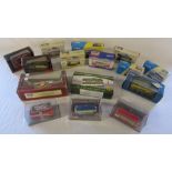 Quantity of boxed die cast buses and trams inc Corgi