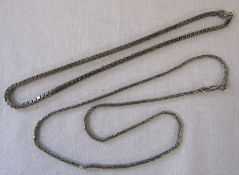 2 silver necklaces L 18" and 24", total weight 60.5 g /1.94 ozt
