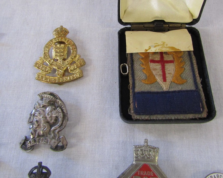 Selection of militaria etc inc buttons, badges inc silver ARP badge, ribbons, dress medals, HRH - Image 5 of 16