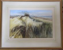 Framed watercolour of a rural scene by Louth artist David Morris 56 cm x 45 cm