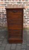 Early 20th century tambour fronted oak filing cabinet Ht 115cm W 48cm