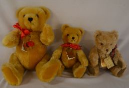 3 Hermann 'Original' teddy bear soft toys