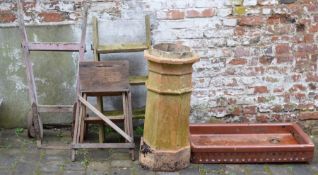 Chimney pot, sack barrow, steps & a butlers sink