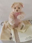 Steiff musical limited edition teddy bear 1249/4000 'Candle in the Wind', pink, 32 cm, complete with