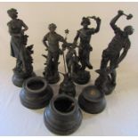 5 spelter figures (af)