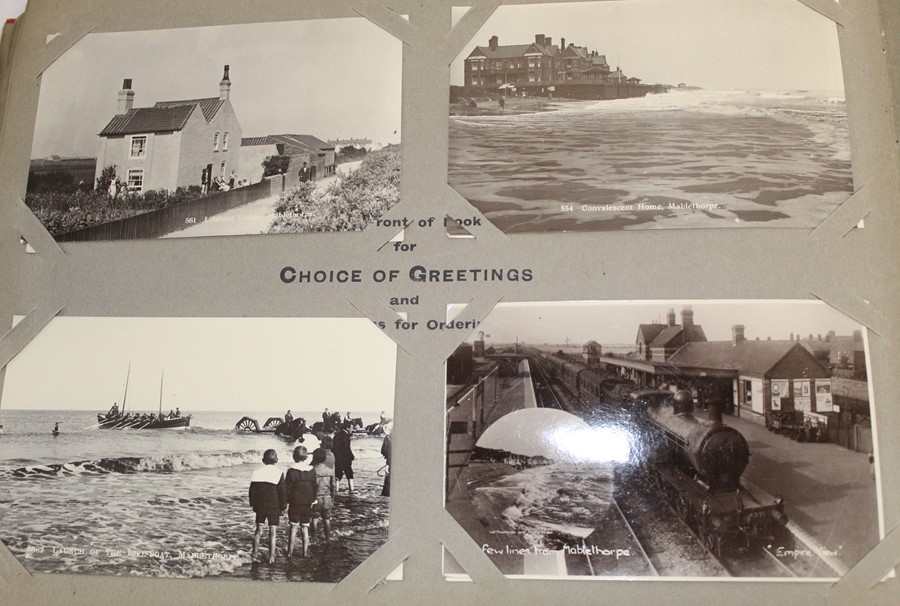 Imperial Series Album of postcards mainly Mablethorpe & Lincolnshire churches - over 240 cards