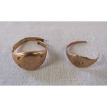 2 scrap 9ct gold rings, weight 6.8 g