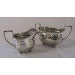 Silver sugar bowl and milk jug London 1912 weight 10.61 ozt