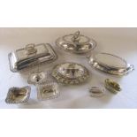 Selection of silver plated entree dishes etc