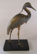 Art Deco bronze figure of a heron signed Rochard H 47 cm L 26 cm