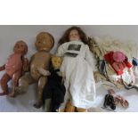 Large Armand Marseille bisque head doll with composition body (1 lower limb un-strung) sleeping eyes