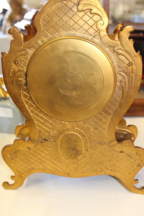 French ormolu gilt mantel clock / garniture by AD Mougin with two 5 branch candelabra, clock - Image 22 of 29