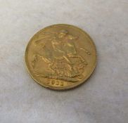 22ct gold George V full sovereign 1911