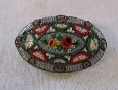 Micro mosaic brooch 5 cm x 3.5 cm