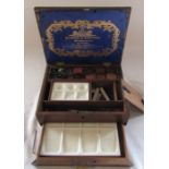 Victorian Winsor & Newton artist's paint box with 2 ceramic palettes, blue label Winsor & Newton