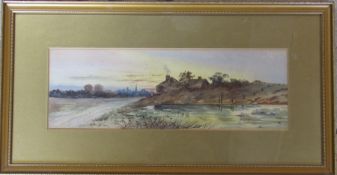 Early 20th century framed watercolour of a rural scene 58.5 cm x 30.5 cm (size including frame)